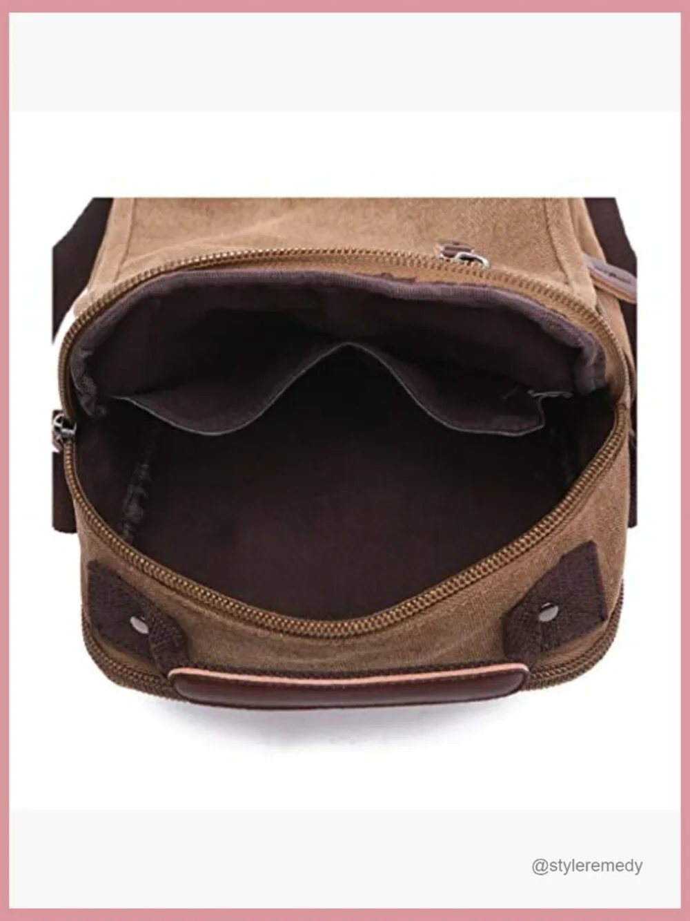 Canvas Messenger Crossbody Bag with Adjustable Strap